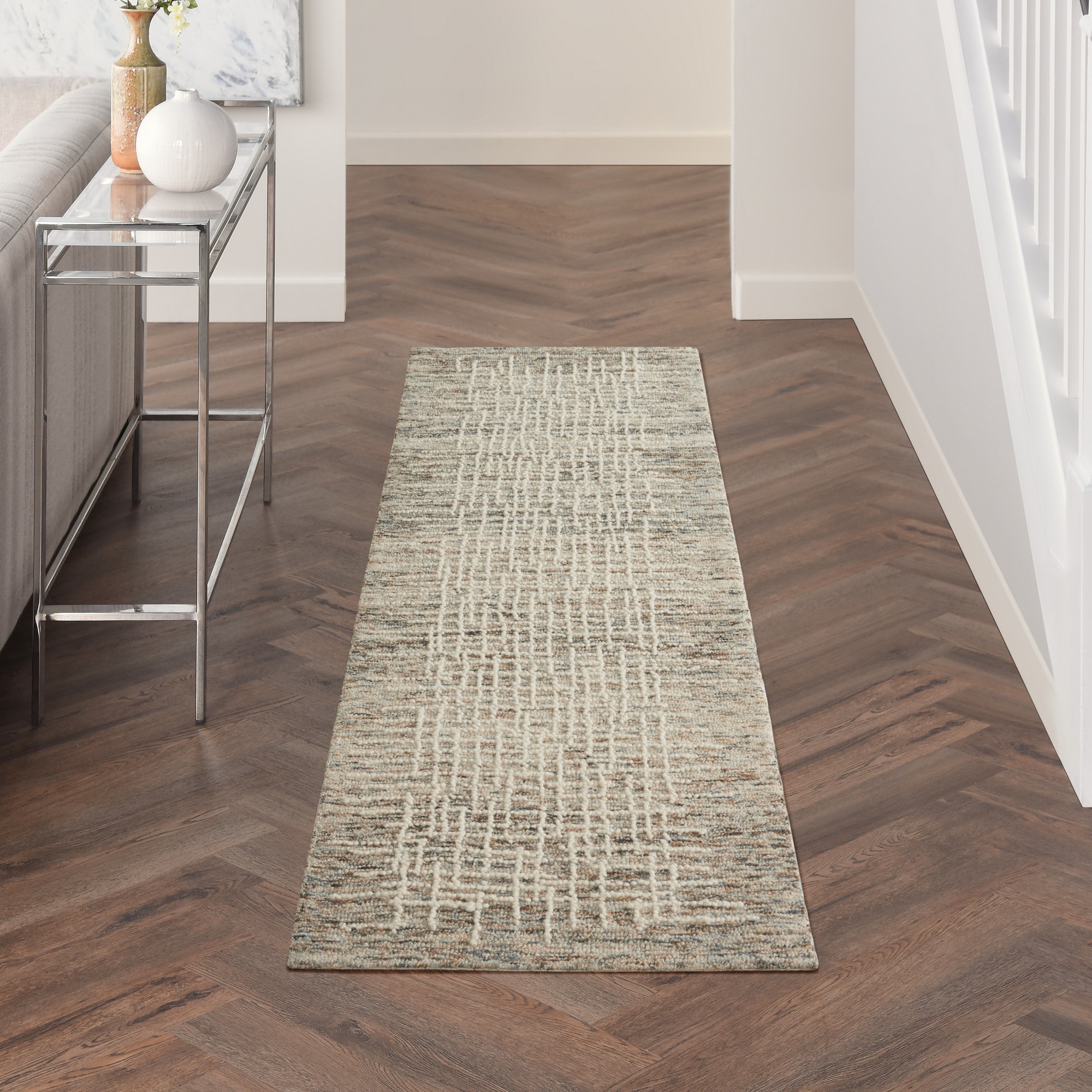 Colorado Clr03 Linear Wool Runner Rug By Nourison In Ivory Multi